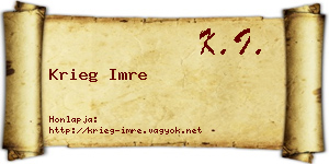 Krieg Imre névjegykártya